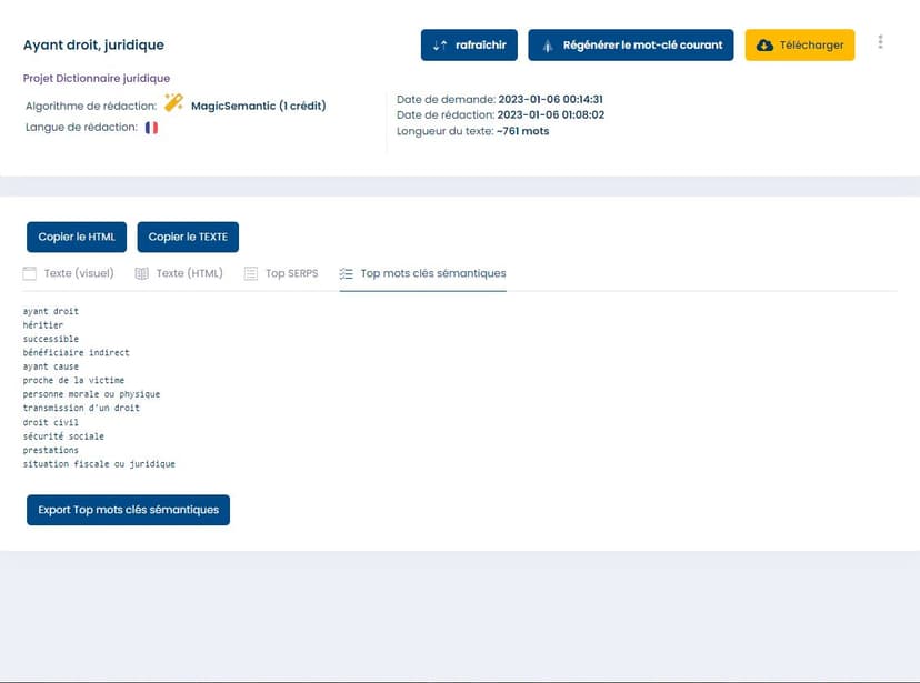 Mots-clés sémantiques